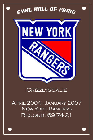 Grizzlygoalie Hall of Fame Plaque